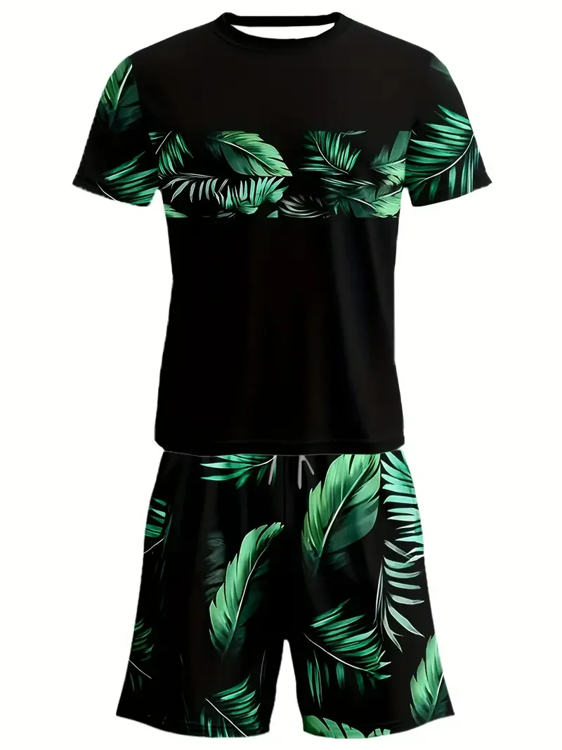  fashion 2025 Summer chic Men's casual sports suit Hip hop street style outdoor activity 3D printed T-shirt shorts set 