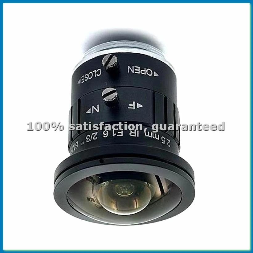 2.5mm 4K 8MP 2/3 Inch F1.6 IR Fisheye Wide Angle View C-S Mount Mono- CCTV Lens Auto Iris 8 Megapixel for 4K Camera-A82Z