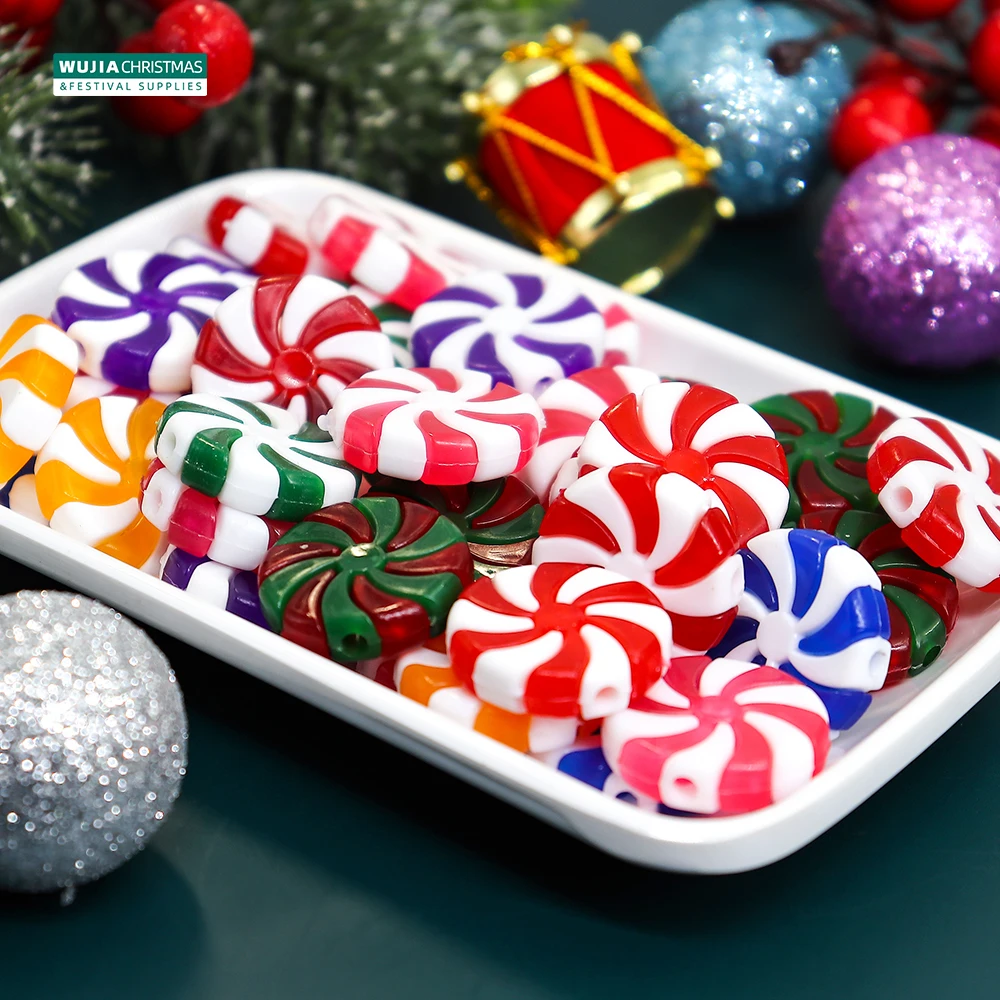 50 stücke Neue Jahr Acryl Süßigkeiten DIY Weihnachten Baum Hängen Weihnachten Simulation Süßigkeiten Pfefferminze Ornamente Süßigkeiten Tropfen Anhänger Geschenke – Detail 12