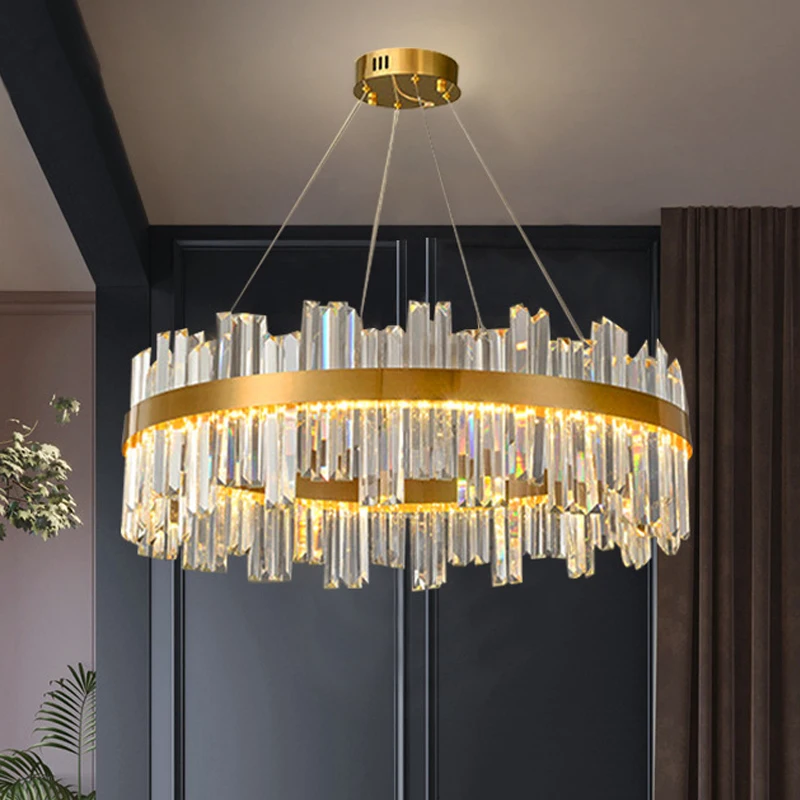 Modern Crystal Chandeliers para sala de estar, Luzes LED para quarto, Sala de jantar, Luz de teto, Cozinha Crystal Lamps