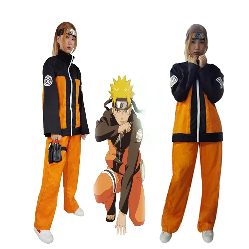 Anime Shippuuden Uzumaki Costume for Adults and Children, Jacket, Pant, Wig, Halloween Performance Clothes, C47M80