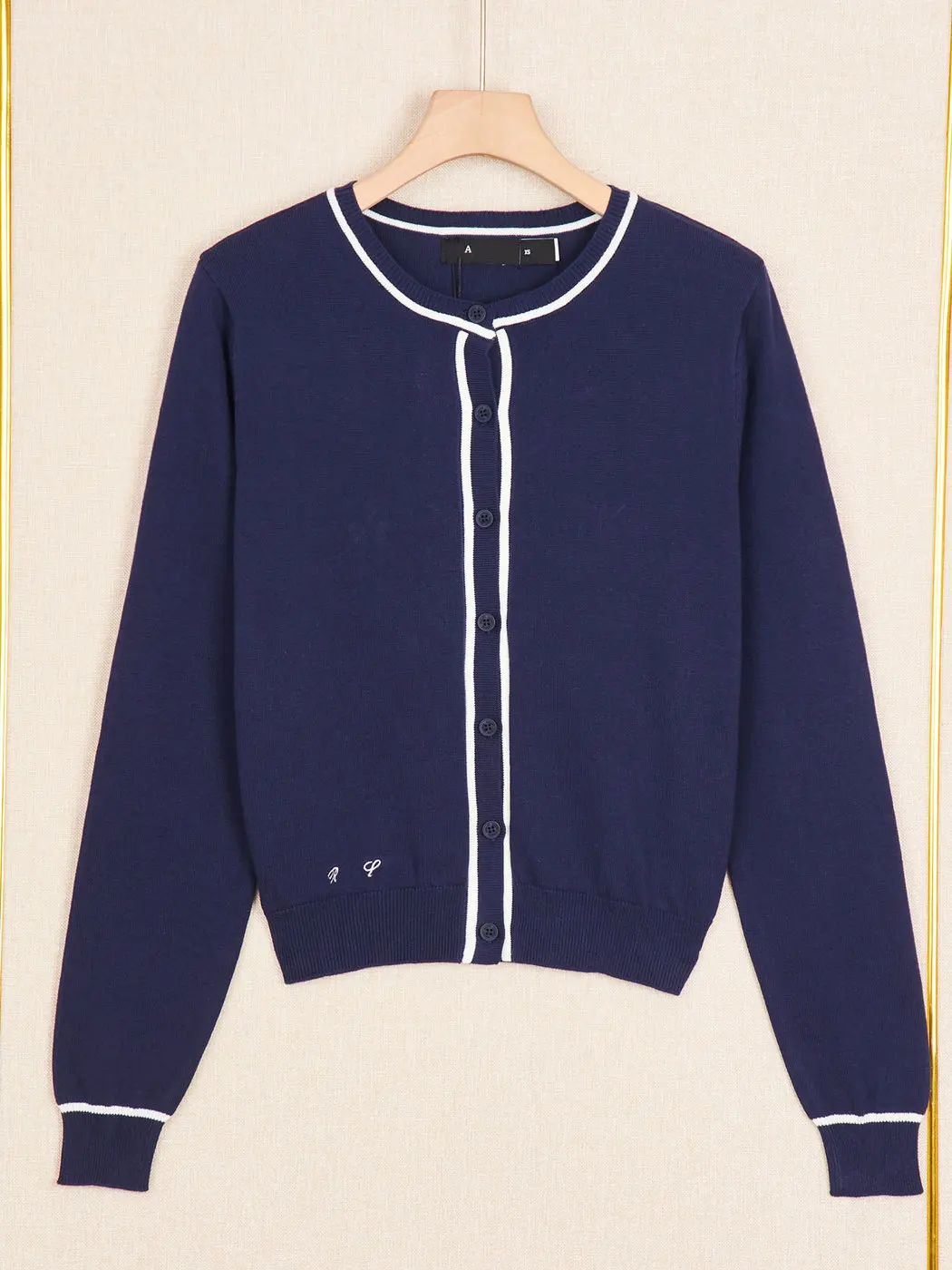 Women's Knitted Open Cardigan Single P  Style Thin round Neck Button Contrast Color  Long Sleeve Commute Autumn Oute...