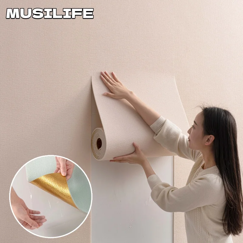 

Linen Wallpaper Self Adhesive for Bedroom Home Decor Thicken Foam Peel&Stick Wall Panels Room Wall Renovation Wall Sticker 300CM
