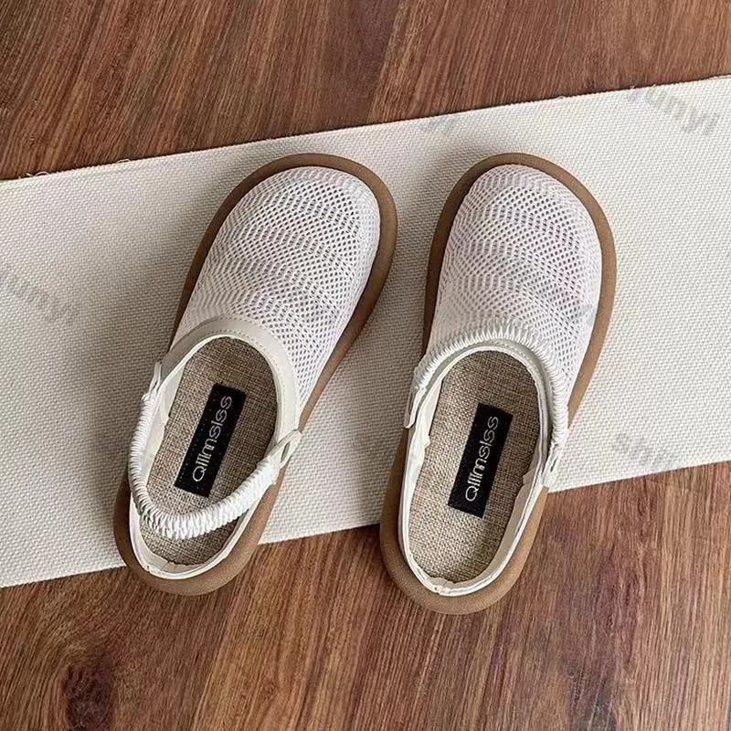 Women's Sandals 2025 Summer Mesh Breathable Fashion Vintage Half Slippers Lightweight Comfortable Soft Sole Non Slip Beach Shoes - Image 2