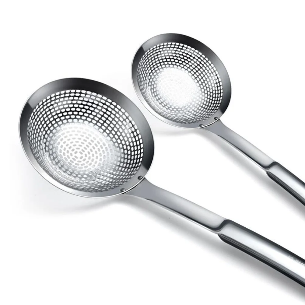 

Stainless Steel Colander Spoon Slotted Food Serving Scoop High Temp Resistant Ergonomic Handle Oil Filter Soup Strainer Kitchen