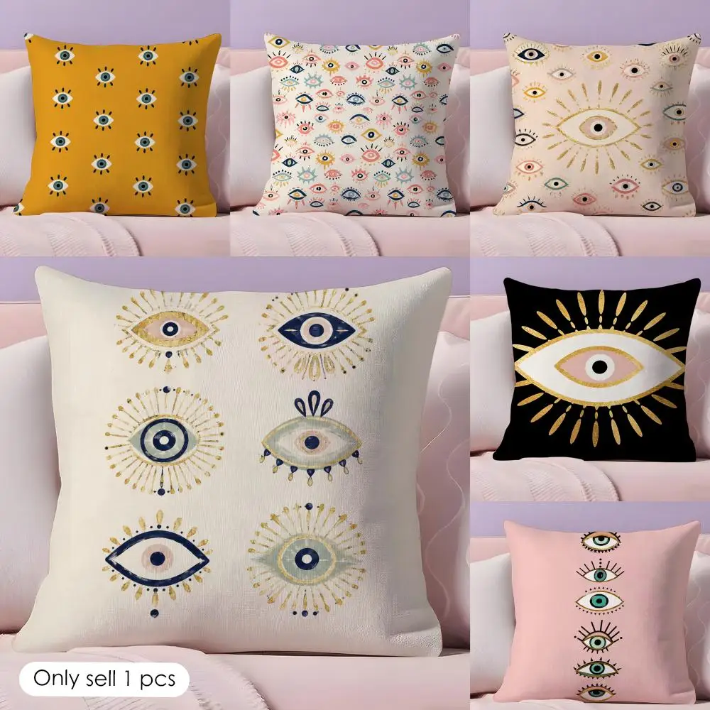 

Mystic Eyes Cushion Cover Short Plush Soft Double-Sided Printing Pillow Case Cozy Sofa Bedroom Home Decor Gift