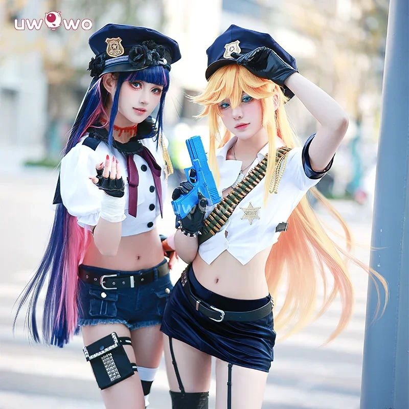 Collab series: pantyy stockingg with garterbeltt pantyy stockingg Angell policee uniform cosplay costume