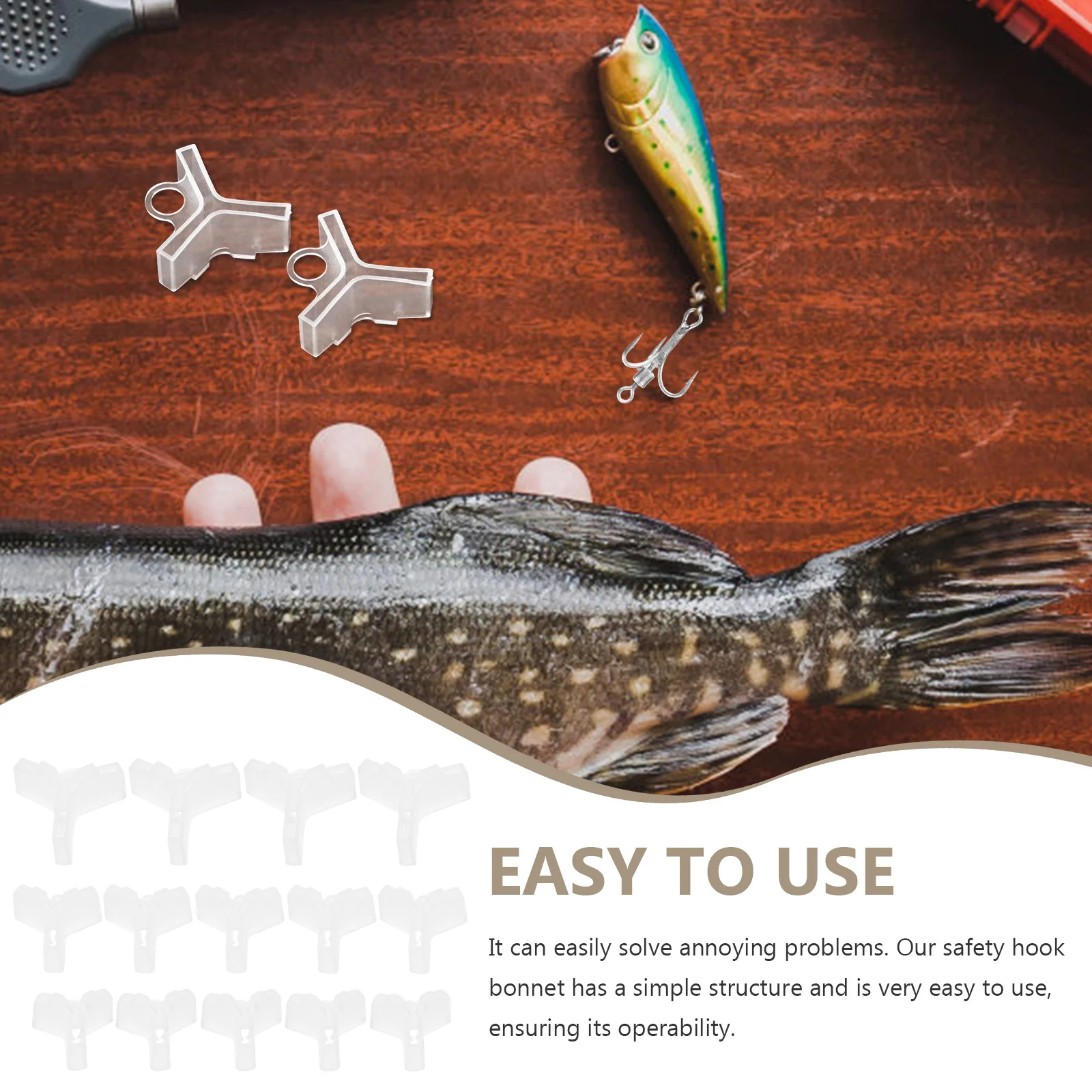 

60Pcs Fishing Hook Cover Thicken Treble Hook Cap Durable Anti Scratch Safety Bonnet for Tangle Use