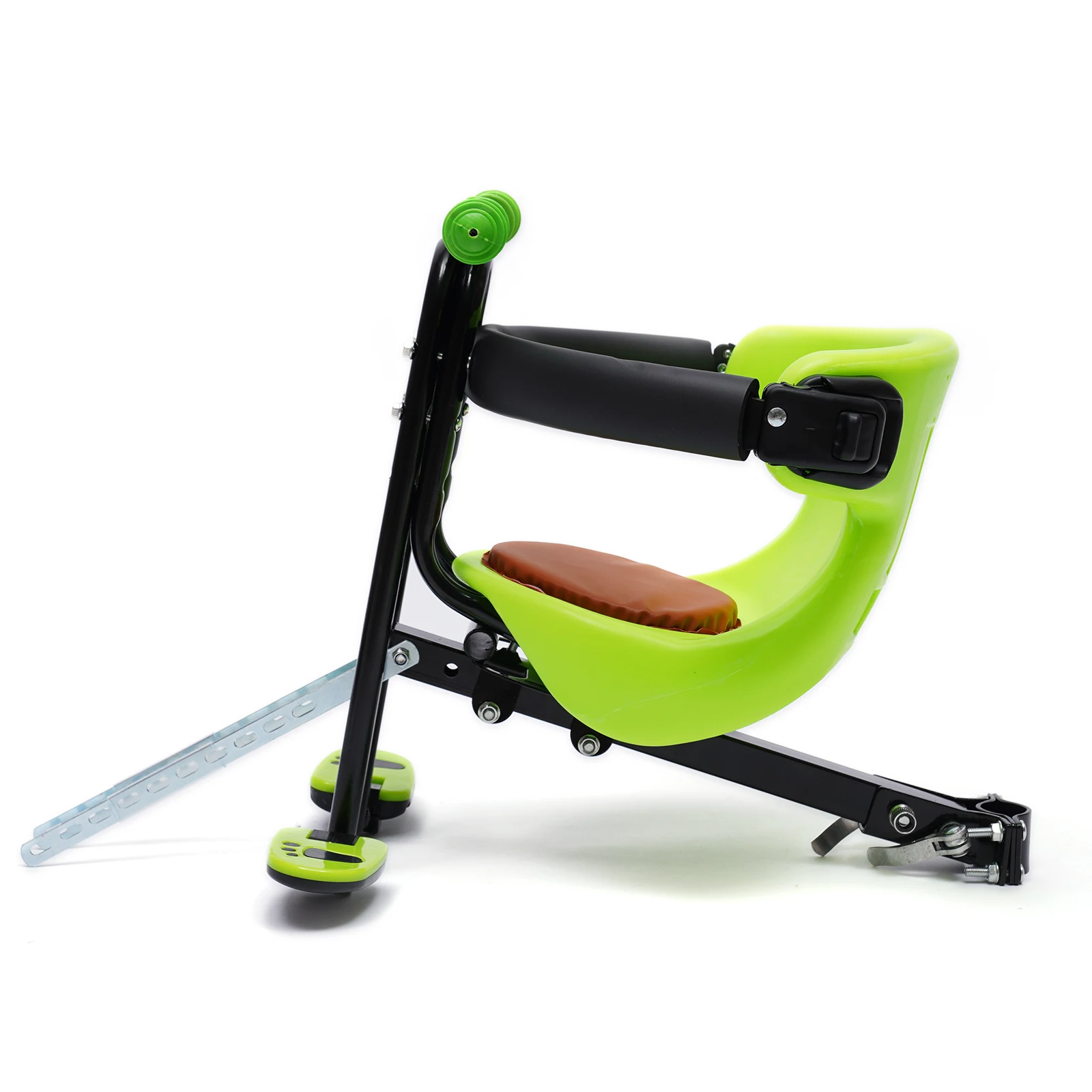 Asiento de bicicleta para niños, asiento de bicicleta montado en la parte delantera, plegable, de montaña, con pasamanos antideslizantes, máximo 30Kg de plástico