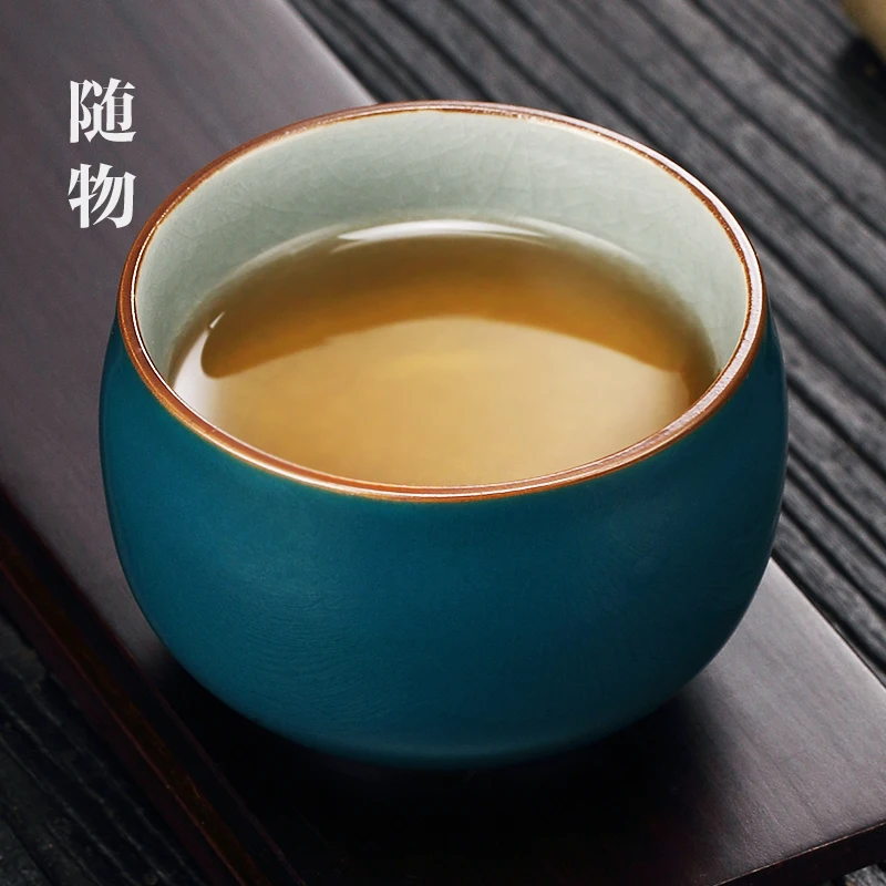 Ice Cracking Ge Kiln Master Personal Ceramic Single Bowl High Grade Cup Ru Porcelain Tea Set