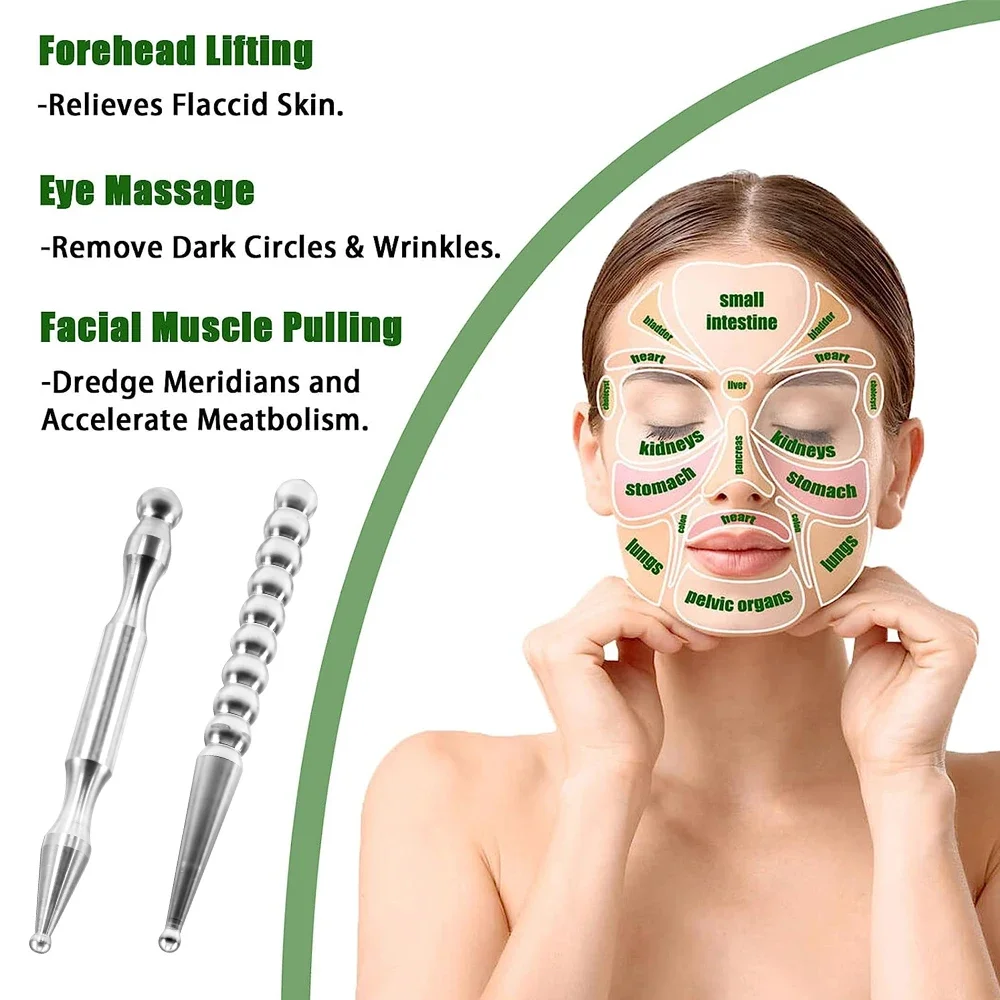 1Pcs Acupuncture Pen, Facial Reflexology Tools Stainless Steel, Trigger Point Massager Tool, Deep Tissue Massage Tool