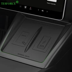 For Tesla Model 3 Highland 2024 Silicone Wireless Charging Pad Phone Mount Silicone Non-slip Pads Dust-Proof Charger Protect Pad