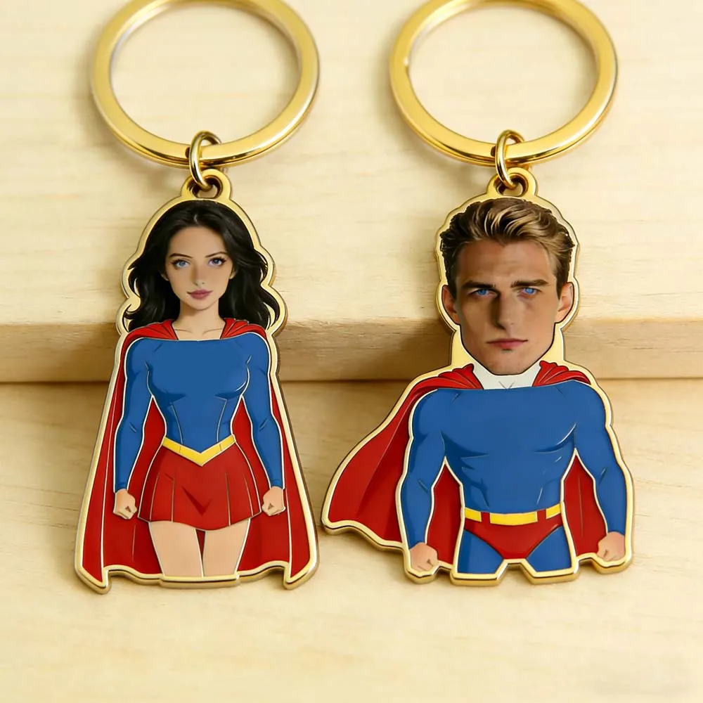 

Funny Baby Couple Print Demand Photo Keychain Personalized Custom Gift For Women Men Super Mother Father Kid Steel Key Ring
