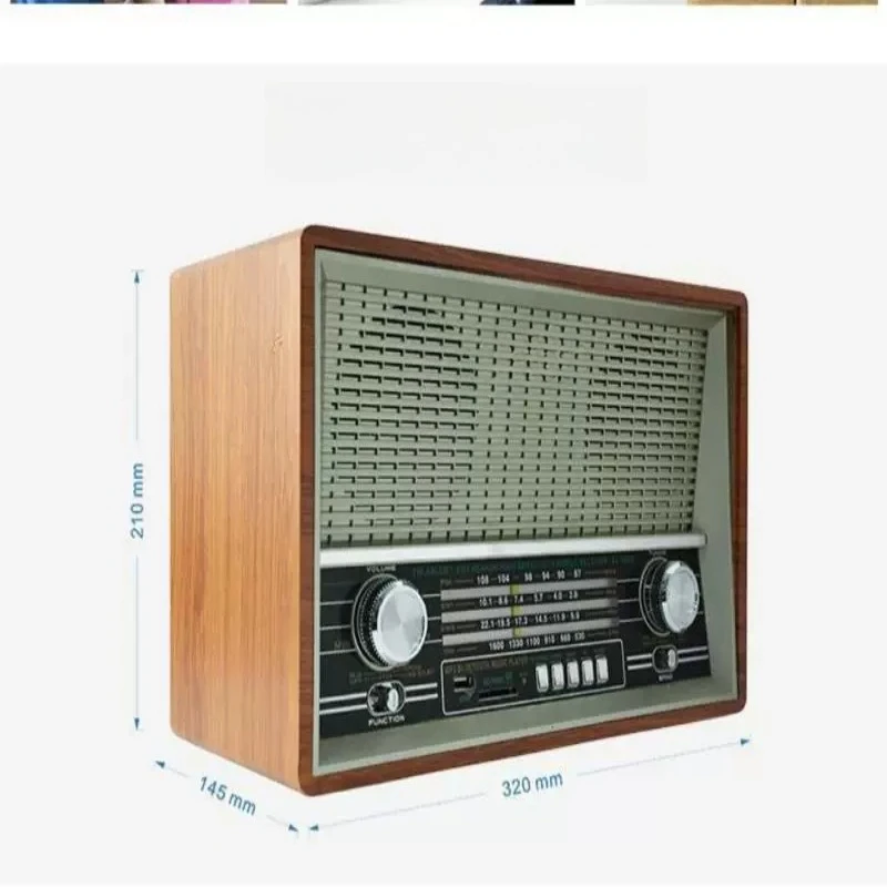Retro Radio Desktop Old Man Vintage Card Bluetooth Speaker Remote Control FM Medium Wave Shortwave Broadcast