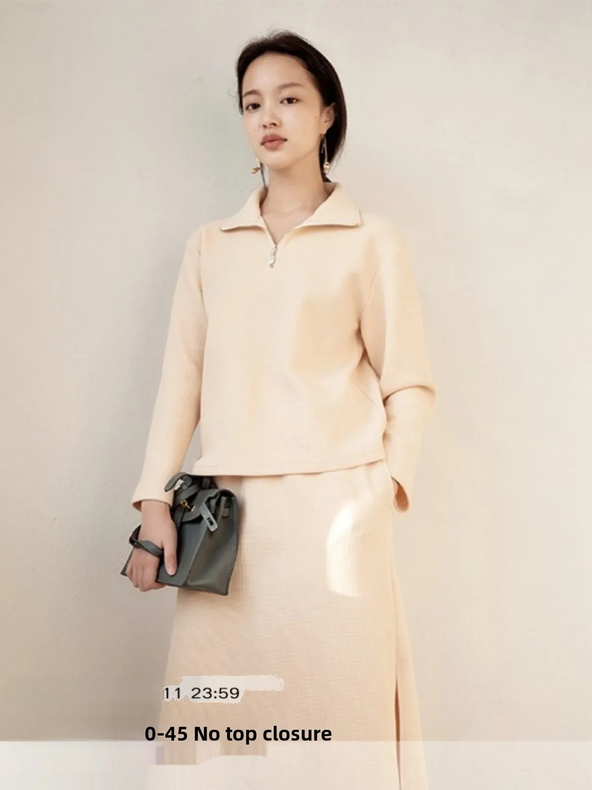 

Rowi Limited Edition Vintage Long A-Line Skirt Non-Matching Body ape f-length Skirt Waist Design mid Waist Pure Color