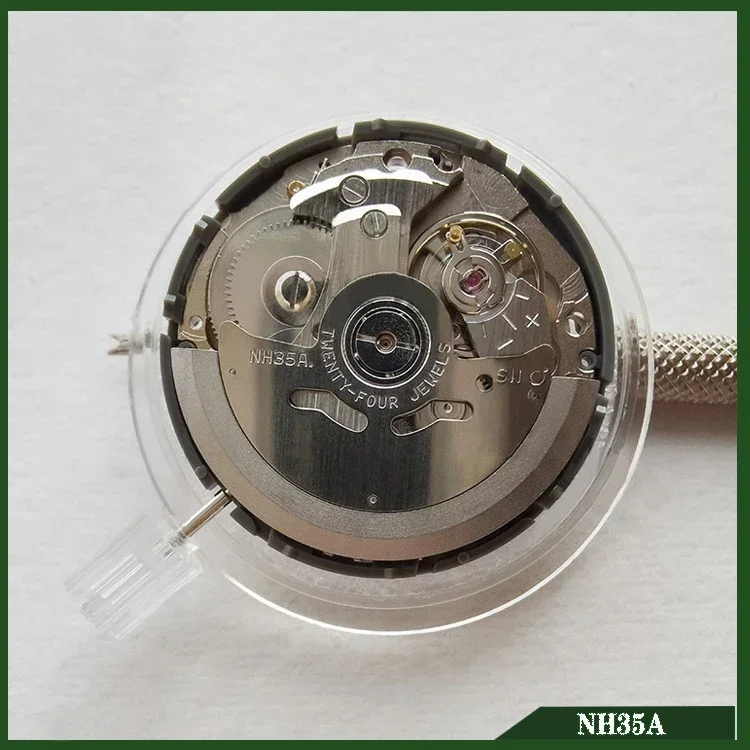 Japanisches Original NH35 NH35A Automatik-Uhrwerk, Krone bei 3 und 6 Uhr, 24 Steine, weißes Datumszifferblatt, Ersatzteile für Uhrenmodifikationen – Detail 3