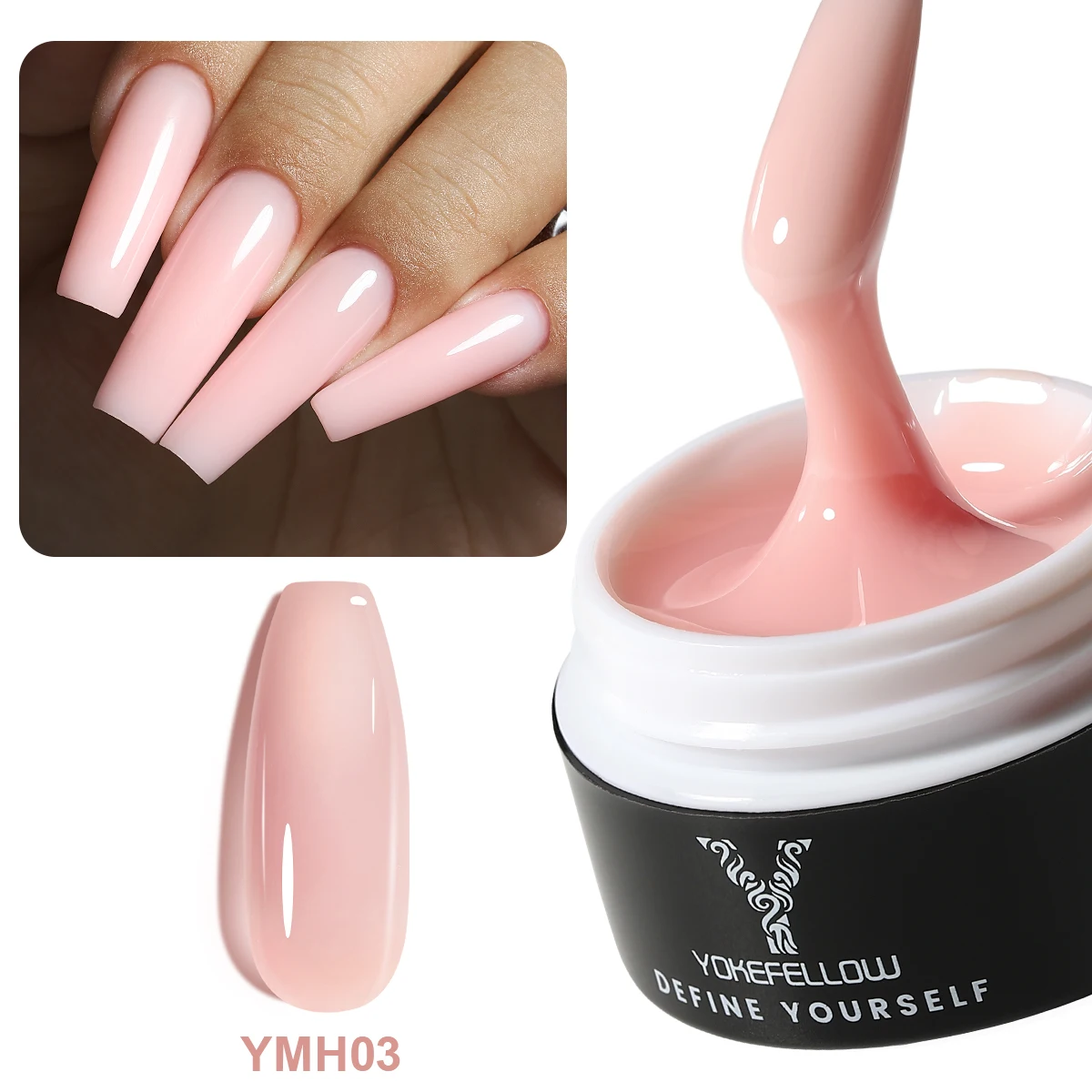 NEU YOKEFELLOW Builder Gel Nagellack 15g Jelly Blue Hard Gel HEMA TPO Free Extension Gel Bunte Builer Lack für Nagel DIY