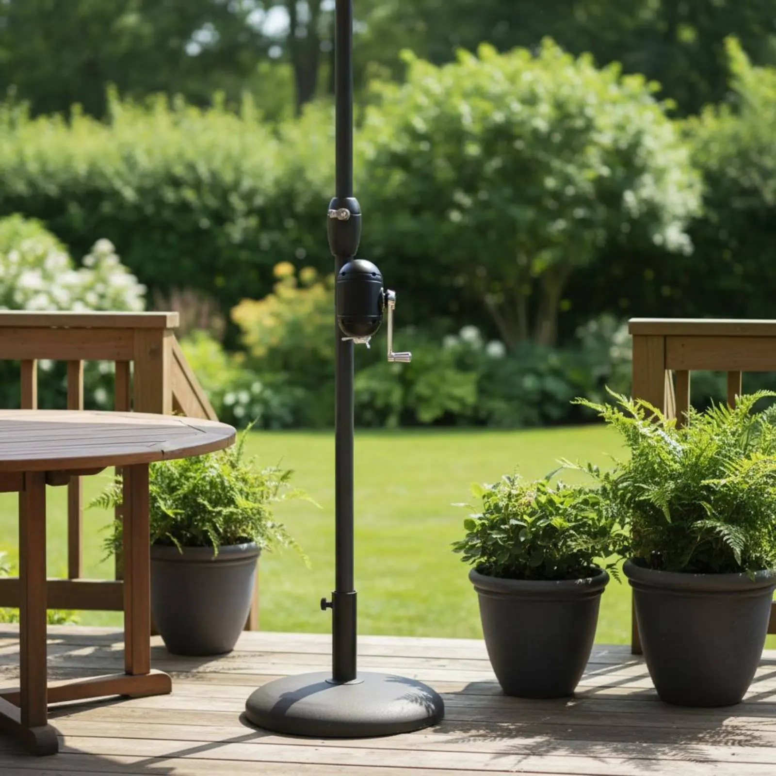 Central Pole Umbrella Crank System Sturdy Umbrella Crank Handle Outdoor Accessory Effortless Turning Backyard Shade for Garden