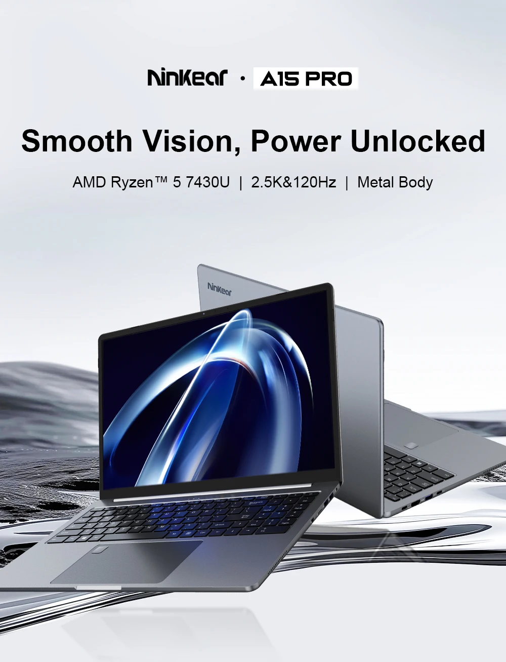 [Ship From Within Europe]Ninkear A15 Pro Laptop 16" QHD 2.5K 120Hz Display AMD Ryzen 5 5500U 16GB DDR4+1TB SSD 54.72Wh Battery 65W Charging BT5.2 Wi-Fi 6 Windows 11