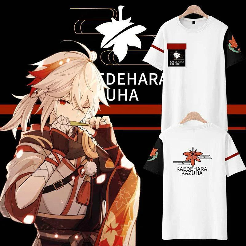 Anime Game Print Genshin Impact Kaedehara Kazuha 3d T-shirt Cosplay Summer Men Women O-neck Short Sleeve T-shirts Tee Shirt Tops