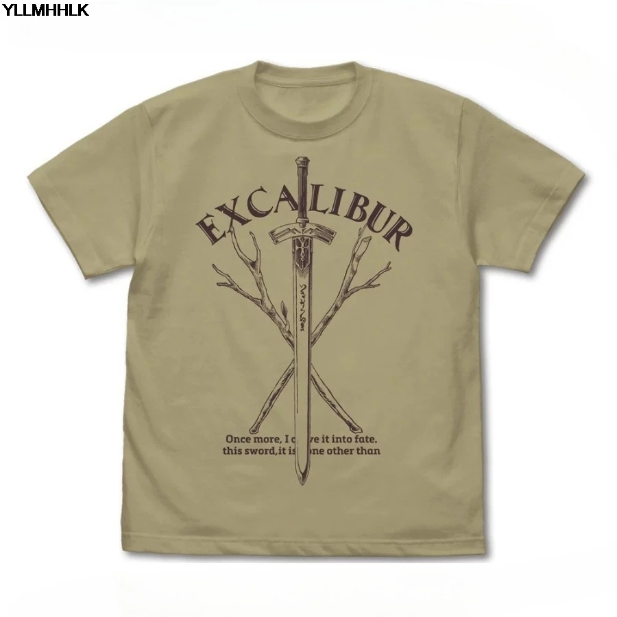 Oversized Fate/strange Fake Saber Excalibur Graphic T-shirt Men Women's Fashion Vintage T-shirts Harajuku Short Sleeve  T Shirts