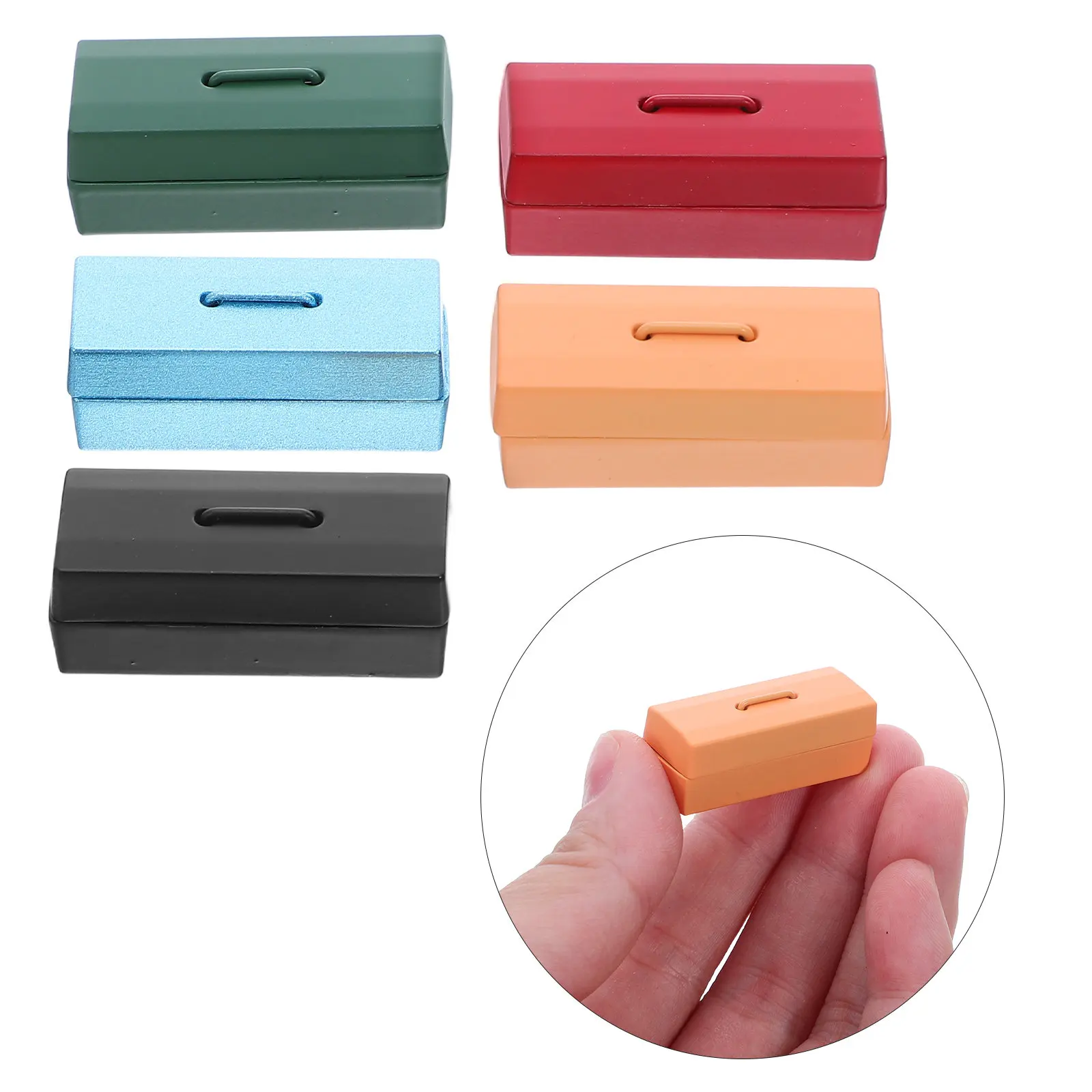 

5Pcs Miniature Tool Box Mini Metal Toolbox Chest for Dollhouse Scenes Craft Enthusiasts Miniature Furniture Accessories Mini