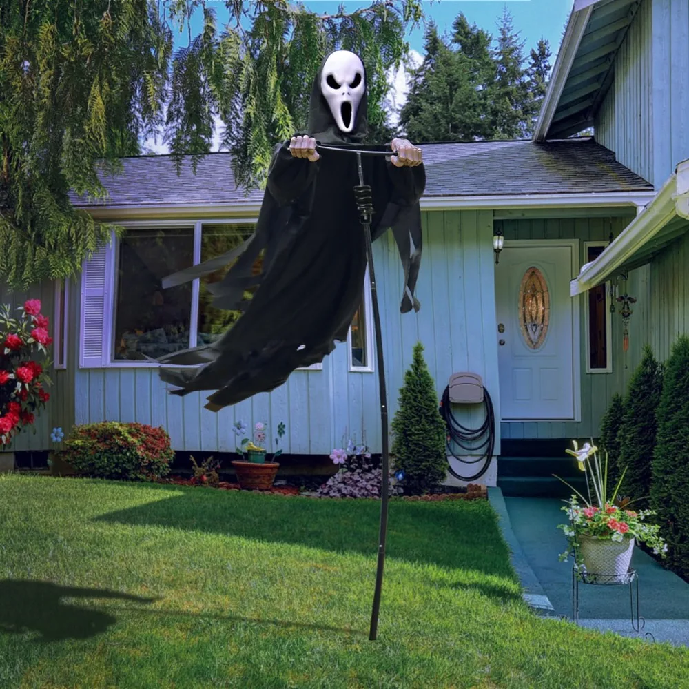 

Halloween Scarecrow Ghost Outdoor Decorations, 7.5Ft Halloween Rotatable Ghost of Death Flying Ghost Home Decoration