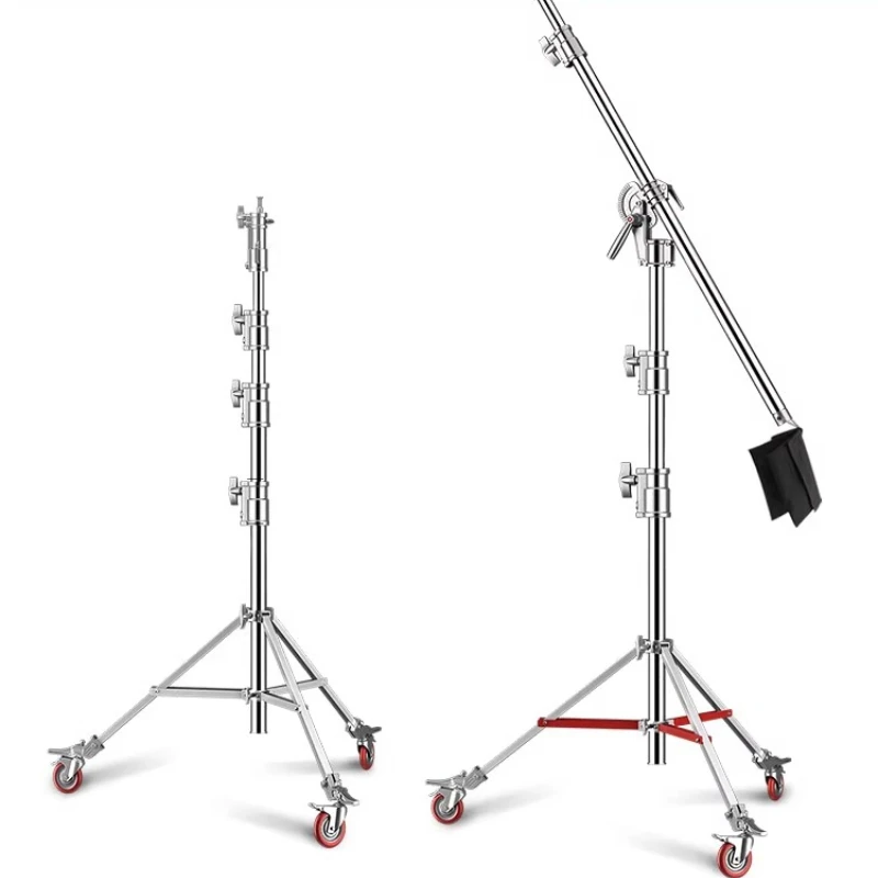 

Photography Heavy Duty Light Stand Large Light Stand with Pulley Stainless Steel Thickened Hand Crank Top Light Stand