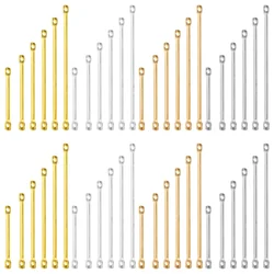 50pcs Links for Jewelry Making Connector Bar Link Earring Connectors 2-Hole Stick Strip Beads Necklace Bracelet Connectors
