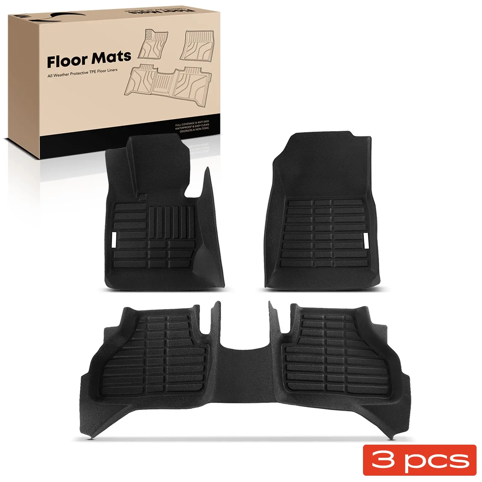 Frankberg 3x rubberen matten automatten deurmatten voor achter voor BMW X3 F25 1.6L 2.0L 3.0L