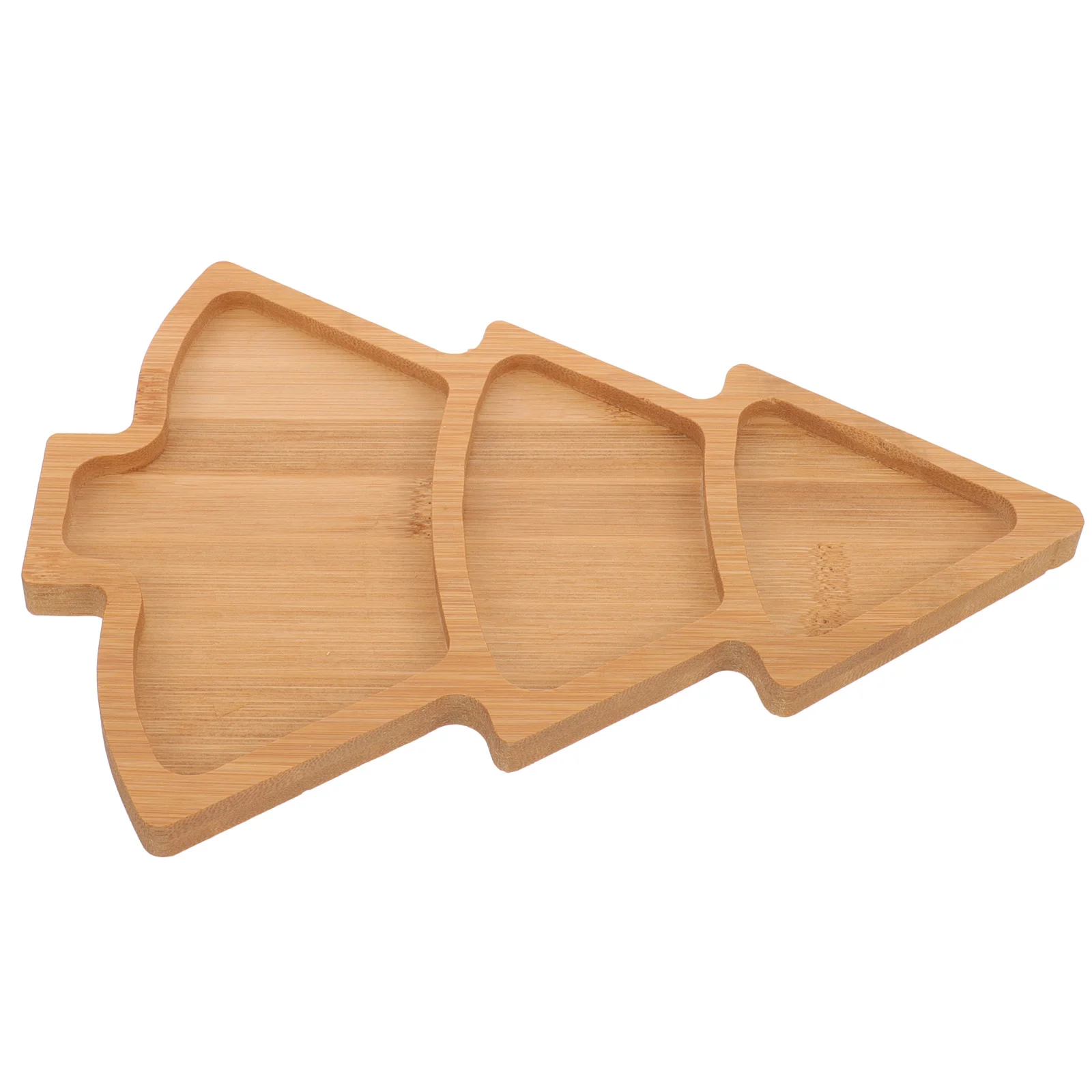 

Cutting Board Christmas Tree Tray Snack Plate Bamboo Compartment Fruit Shaped Dish