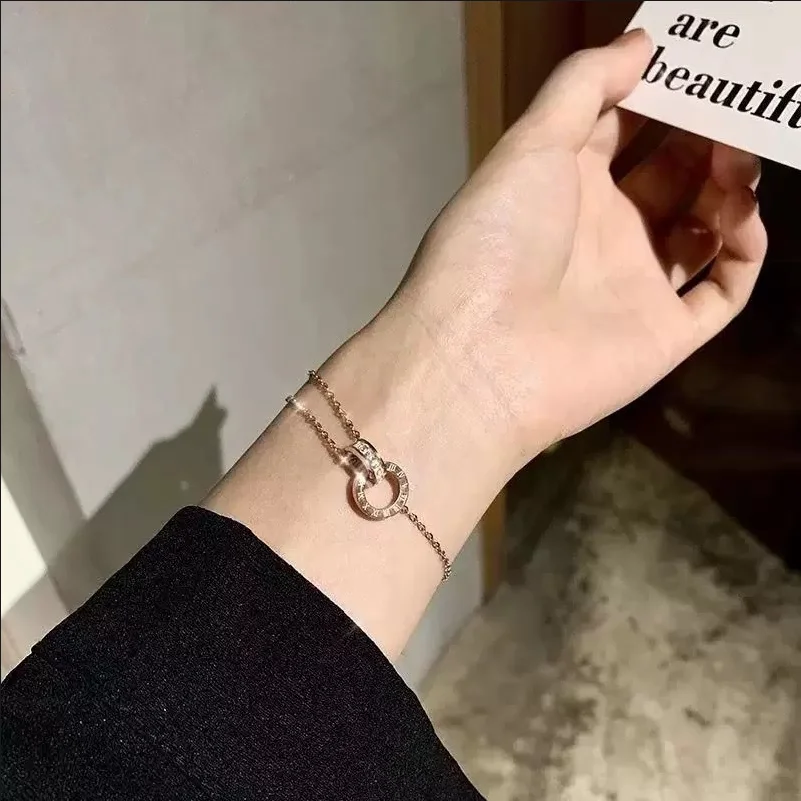 Fashion Titanium Steel Digital Bracelet Titanium Steel Necklace Women's Summer High end Feel Clavicle Chain Gift Wholesale