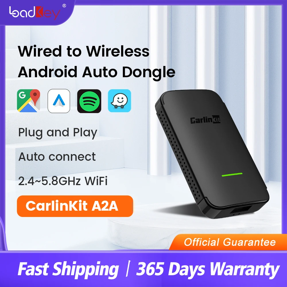 

CarlinKit A2A Android Auto Wireless Adapter Dongle Android Ai Box Waze Spotify For 98% Car Auto Connect Music Map Bluetooth 5.0