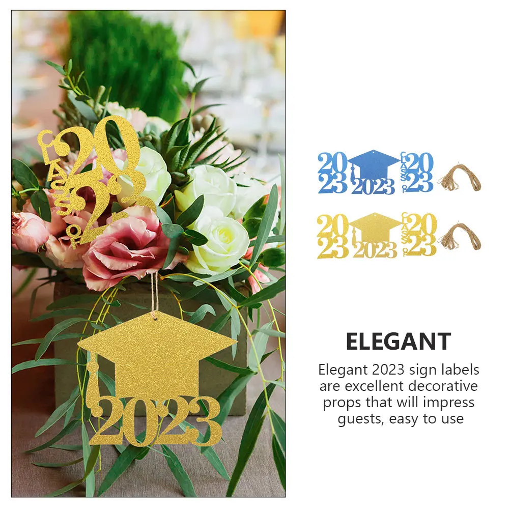 

1Set Graduation Party Vase Labels 2023 Exquisite Graduation Favor Tags Vase Decorations Party Supplies