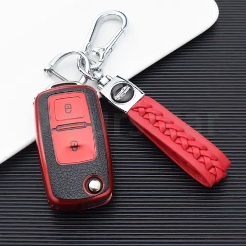 För VW Volkswagen Golf 4 5 6 MK4 Amarok Polo Bora Jetta Altea Alhambra Passat Beetle Caddy Tiguan TPU bilnyckelfodral skal 10 best sales Volkswagen Jetta 2006 - №1