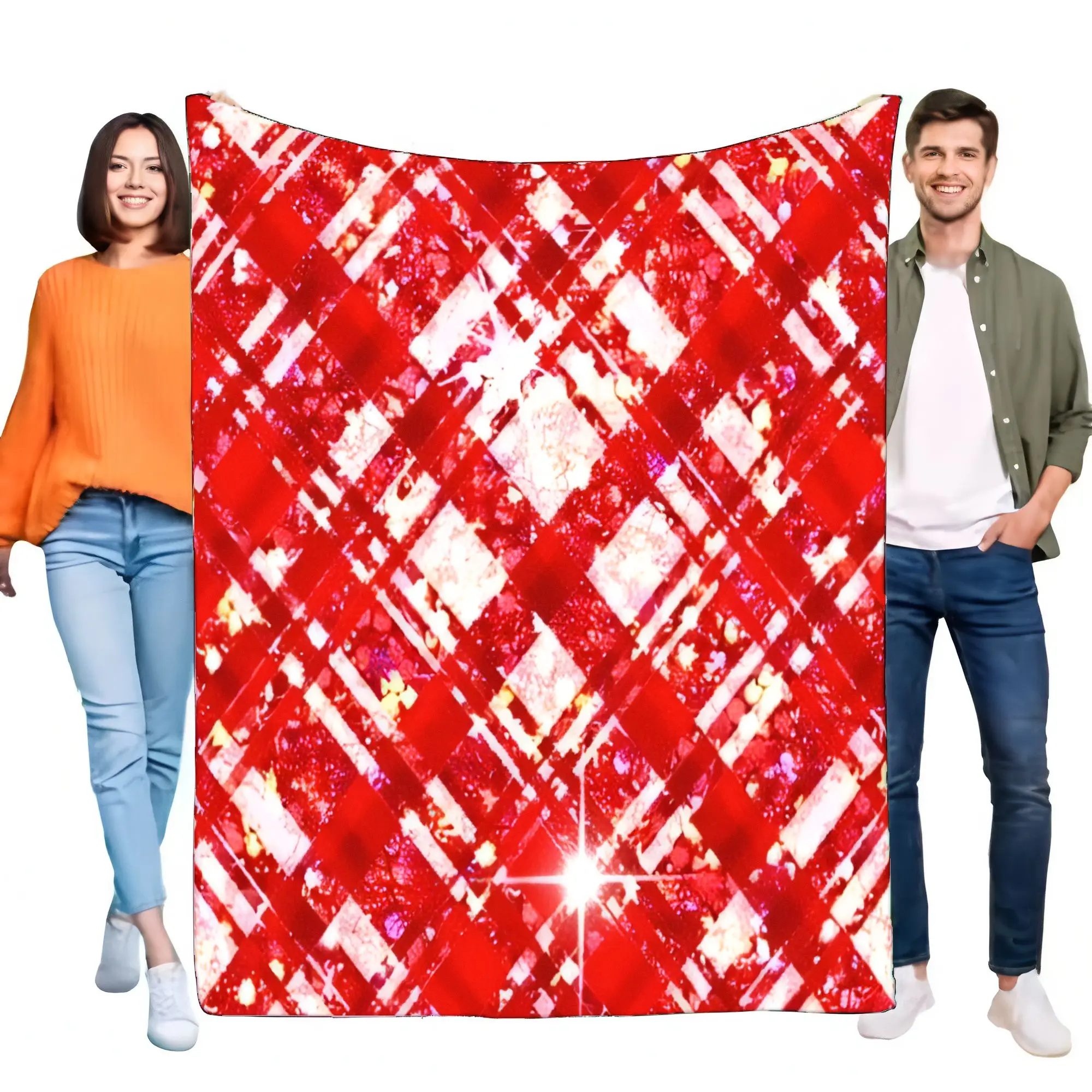 Red Plaid Blanket Soft Cozy Throw for Home Decor Lightweight Bed Sofa Essential Perfect for Winter Warm Gifts and Stylish Additi