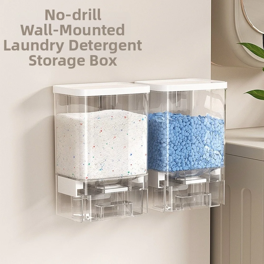 Transparent Laundry Detergent Organizer Box with Press Release Mechanism and Embedded Double Sealing Technology
