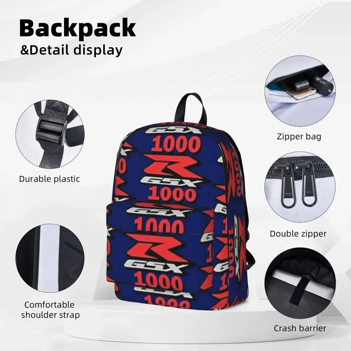 GSX-R 1000 damskie plecaki chłopcy dziewczęta Bookbag Casual torby szkolne dla dzieci przenośny plecak na laptopa torba na ramię