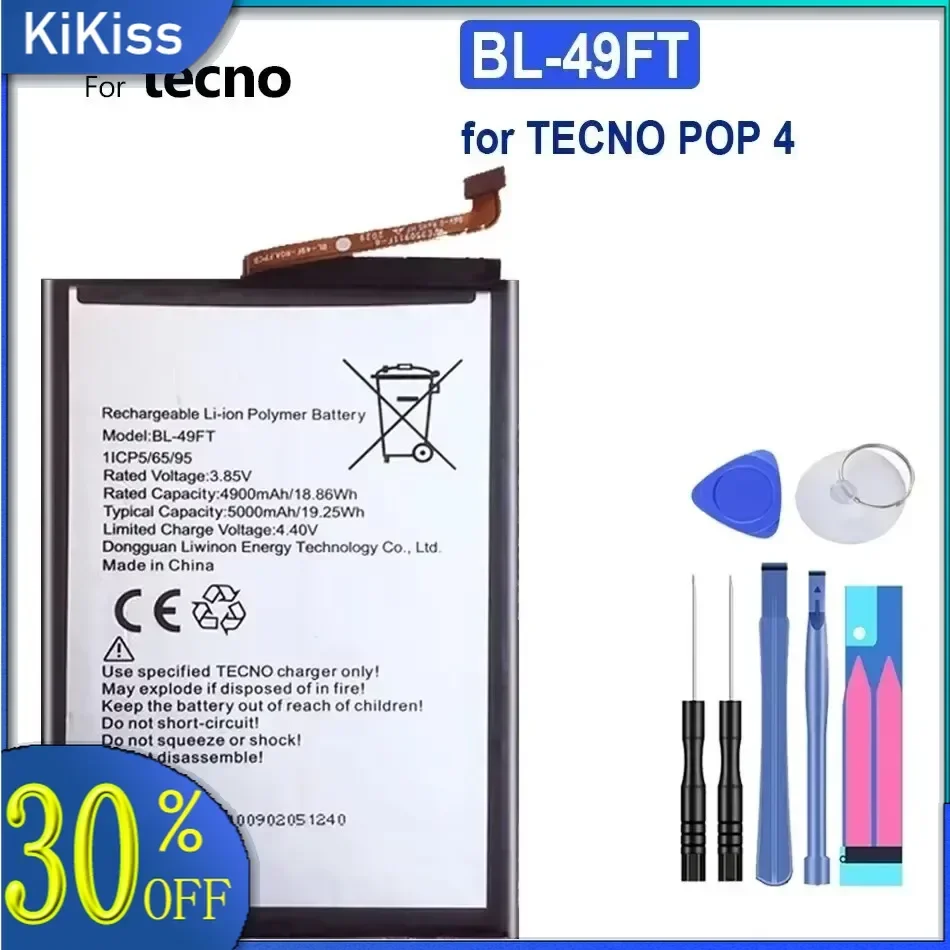 電話バッテリーシリーズ,tecno,camon 15,cd6,cd6j,cd7,kd6,spark 5 air,kd6a,bc2,pop 4, BL-49FT, 5000mah