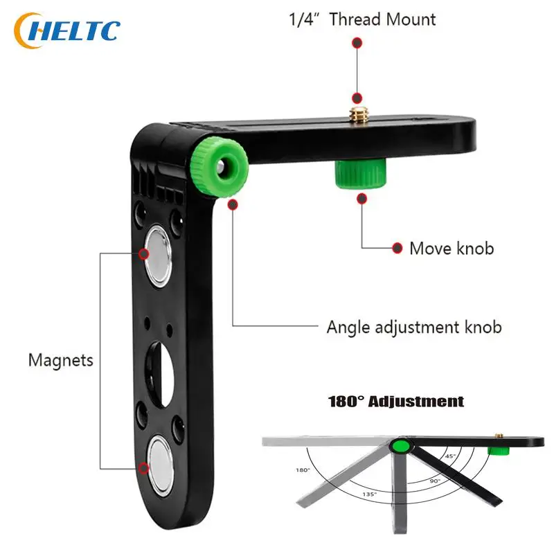 Mini Laser Level Wall Bracket Adjustable 360° For 1/4\