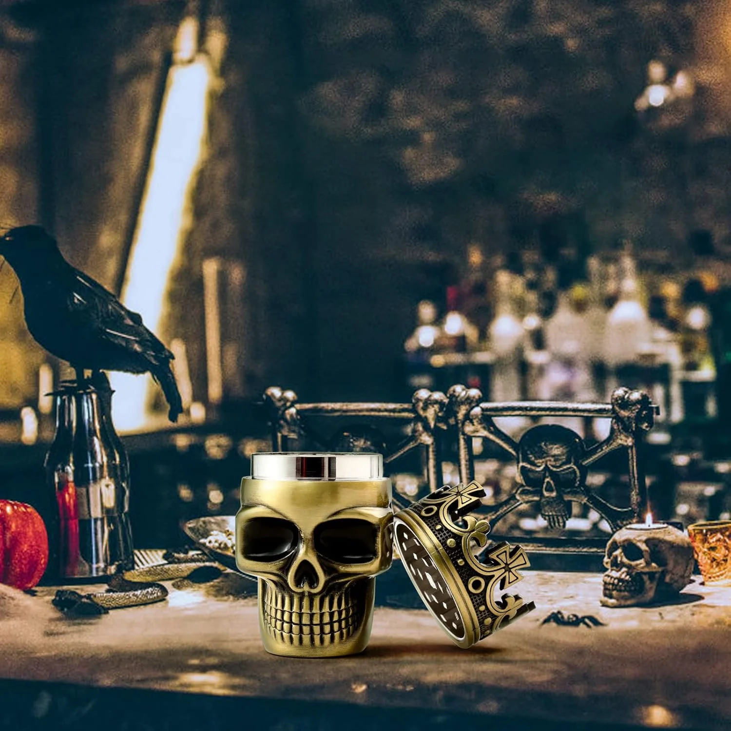 Измельчитель черепа, Мельница для специй в подарок, 1,7 дюйма