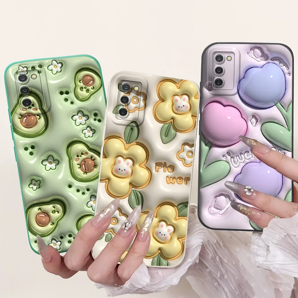 For Samsung Galaxy A02s M02s Phone Cases Cover Flowe Rabbit Panda Avocado Soft Silicone Protective Bumper SM-A025F M025F Etui