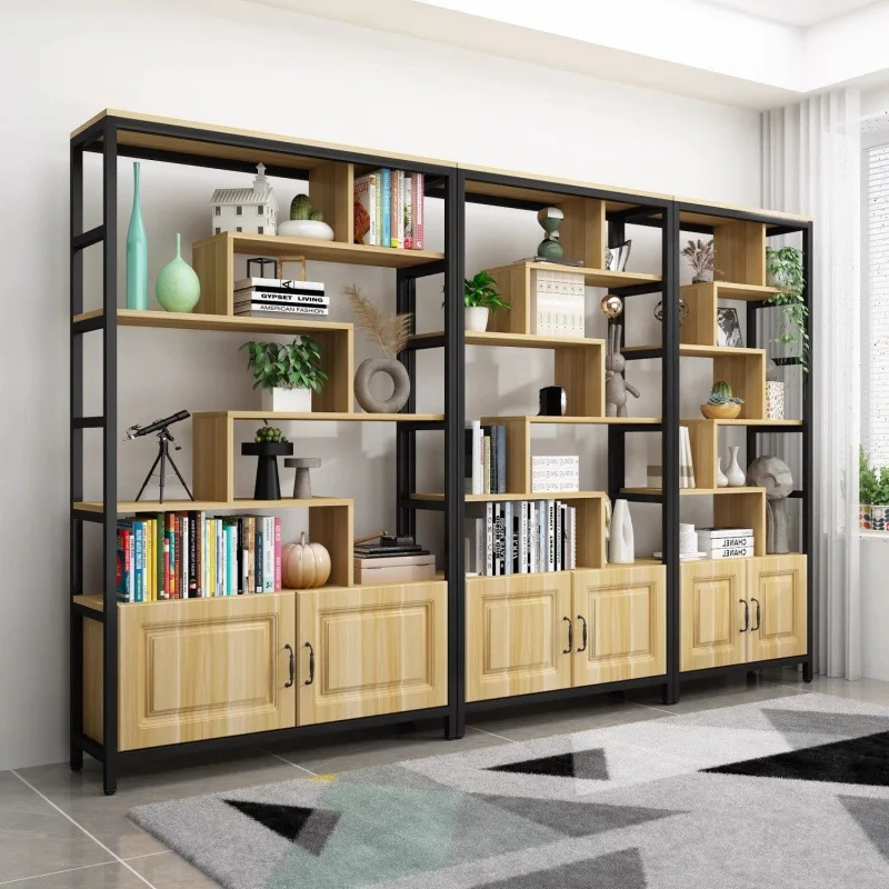 Home bookshelf simple modern storage combination living room floor creative partition office multi-layer
