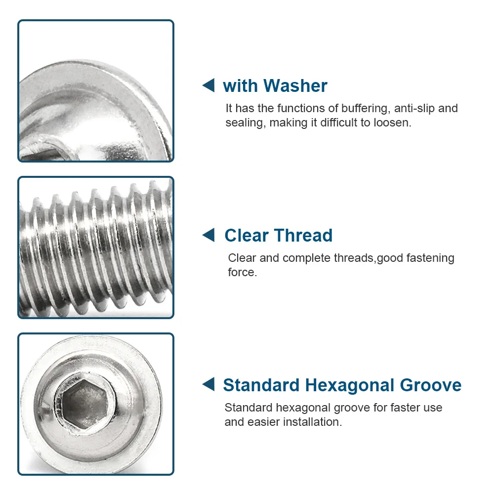 Z łbem sześciokątnym śruba z okrągłym kołnierzem wkręt z podkładką ze stali nierdzewnej HOWSHENG m4 m5 m6 m8 śruby głowica kołnierzowa