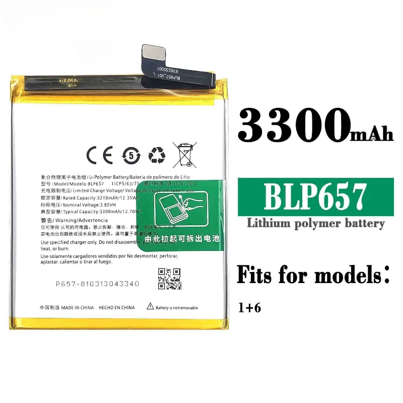 OnePlus 6 A6001 정품 최신 생산 전화 배터리 + 도구 용 새로운 BLP657 3300mAh 교체 용 휴대 전화 배터리