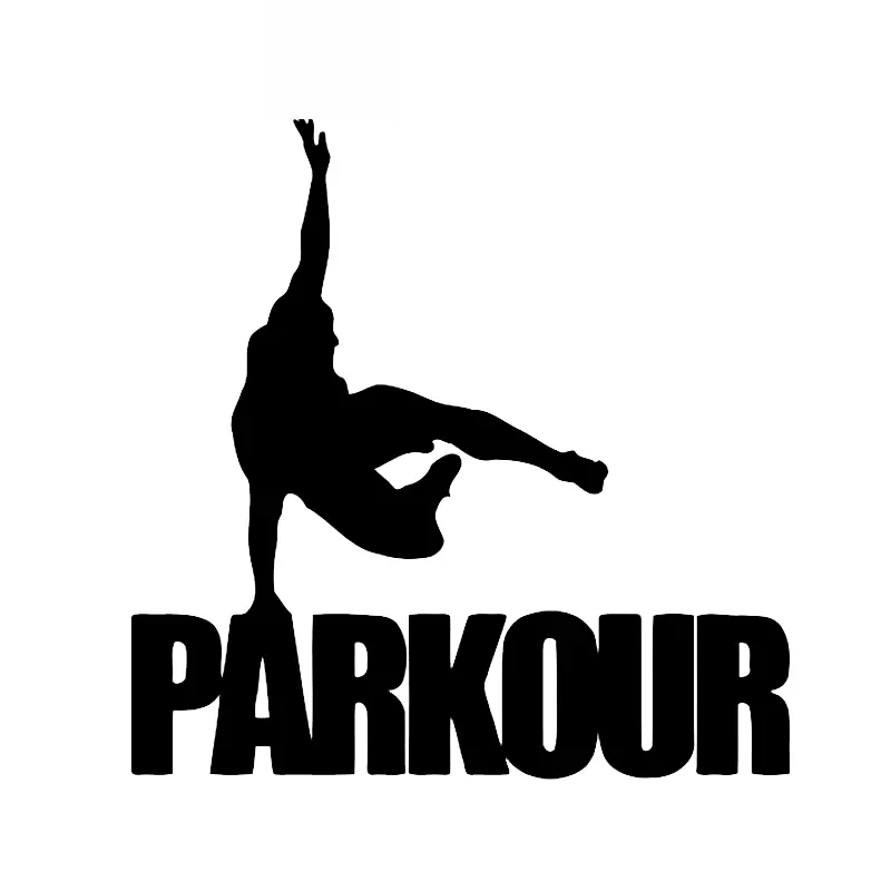 

Car Stickers Funny Fitness Parkour PVC Car Decoration Accessories Stickers Creative Waterproof Sunscreen Black/white,17cm*17cm