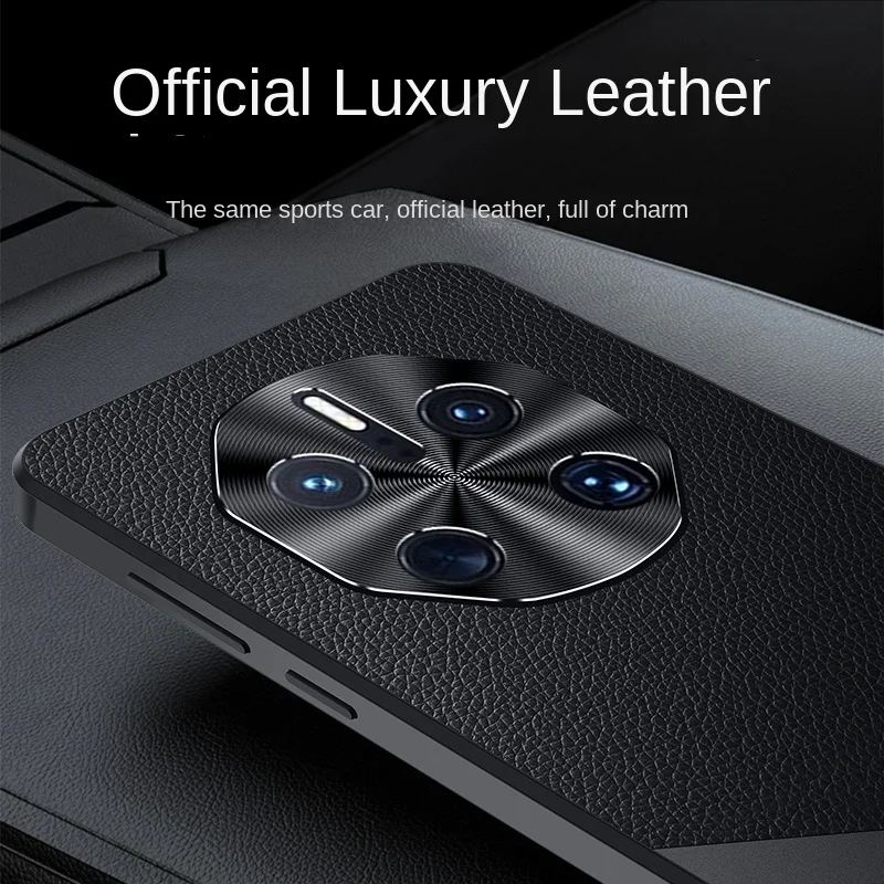 Luxury Leather splicing Metal Skin Brand Back Cover For Huawei Mate 50 RS Porsche Design Scratch-Resistant Protective Phone Case