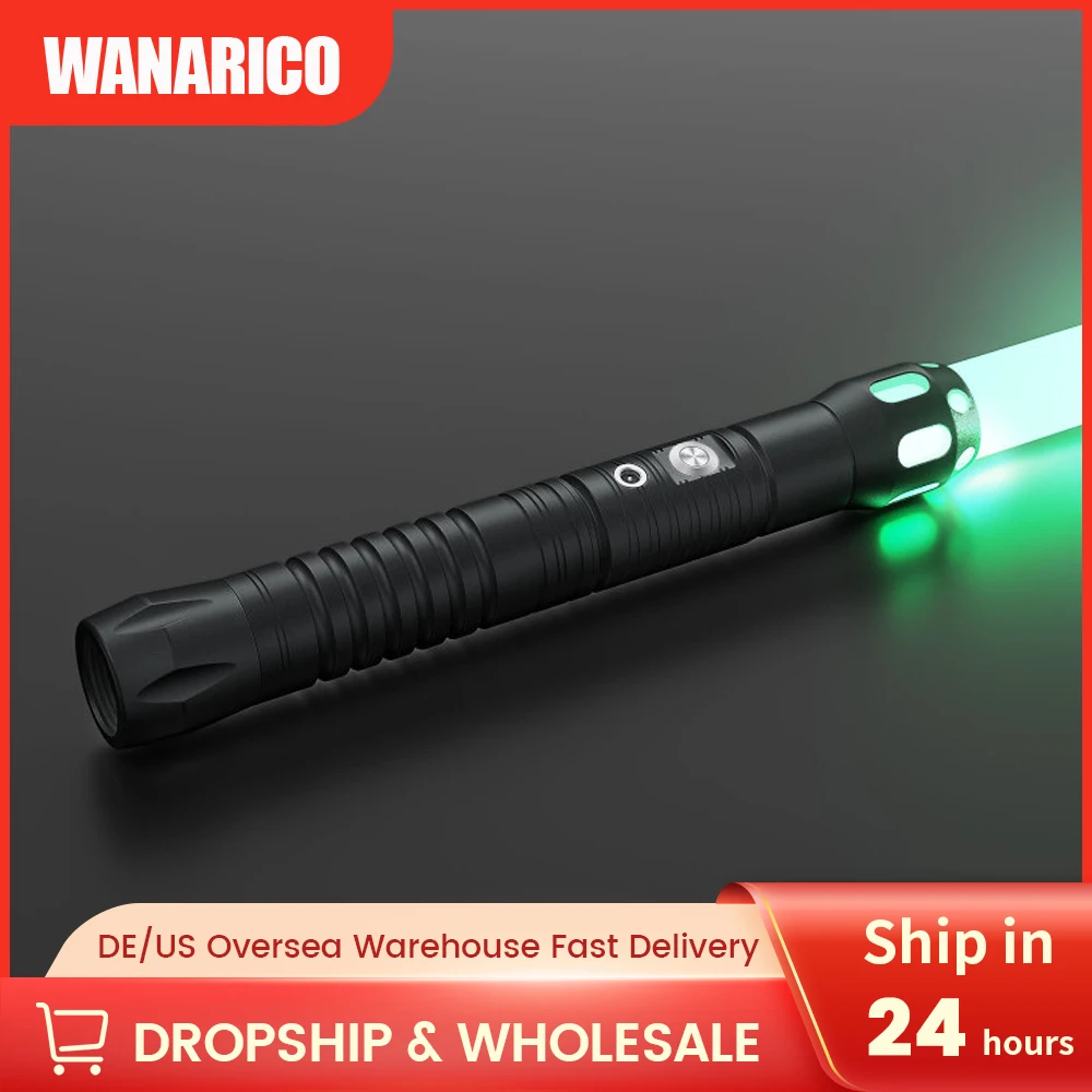 WANARICO RGB Lightsaber With 10 Sets Of Sound Effects Mode FX Duel Lightsaber Aluminum Handle With Tone Color USB Charge Xmas