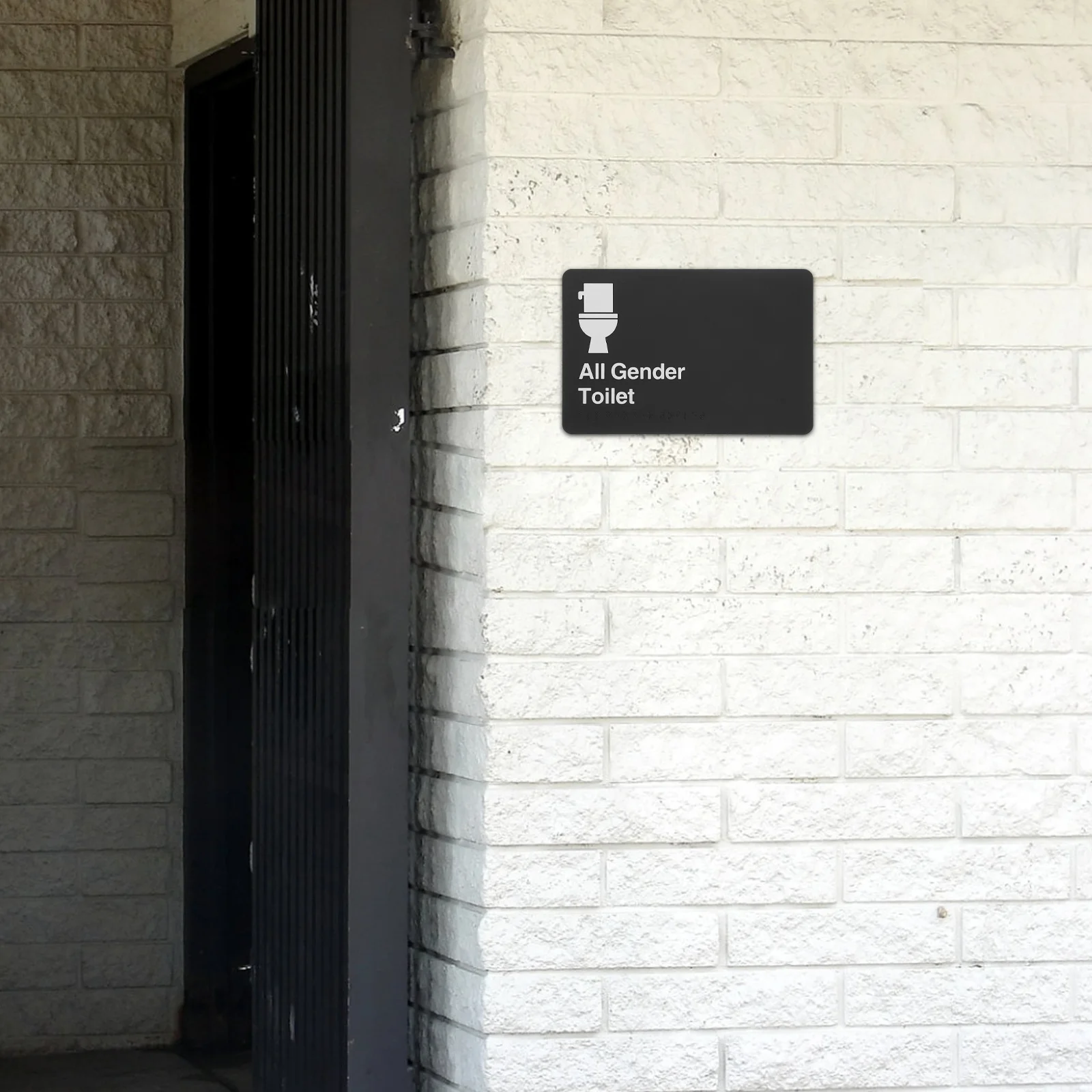 Rambu Toilet Semua Jenis Kelamin Braille, Rambu Pintu Kamar Mandi Unisex, Mudah Dipasang, Rambu Toilet Semua Jenis Kelamin Braille, Rambu Kamar Mandi Lucu