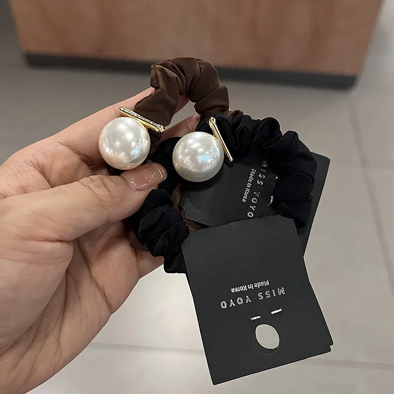 عصابة رأس بسيطة من اللؤلؤ الكوري، عصابة رأس للبوابة الشرقية، مرونة عالية، الجزء الخلفي من الرأس، شعر ملفوف، عصابة رأس على شكل ذيل حصان #4